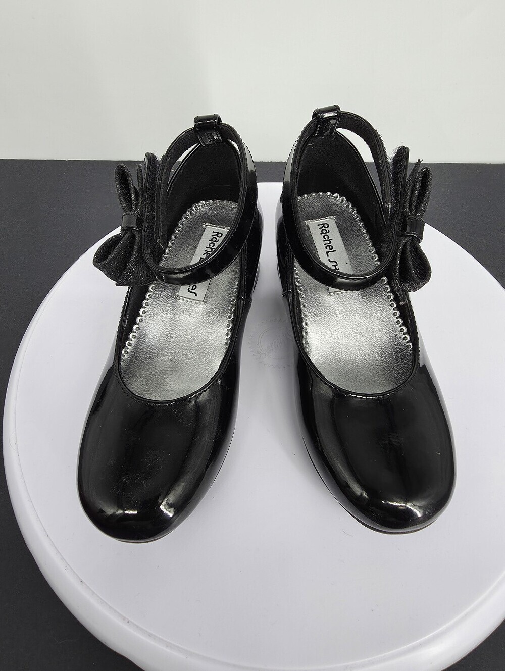 Rachel Shoes Lil Janet Girls 11M Black Patent Mary Jane Dress Heel Bow 356501 - Picture 8 of 8